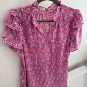 Discount Divas Pink Ruffled Women's Top size XL